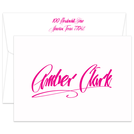 Style Folded Note Cards - Raised Ink